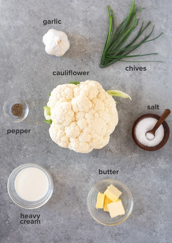 Mashed cauliflower recipe ingredients