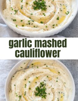 Garlic mashed cauliflower recipe long pin