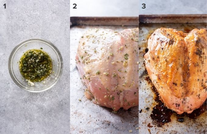 How to roast a turkey breast collage