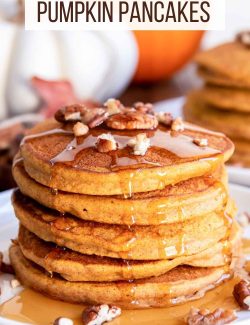 Healthy pumpkin pancakes long pin