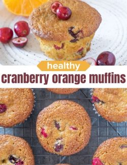 Healthy cranberry orange muffins short collage pin
