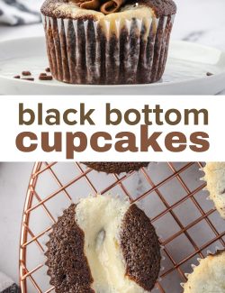 Black bottom cupcakes long collage pin