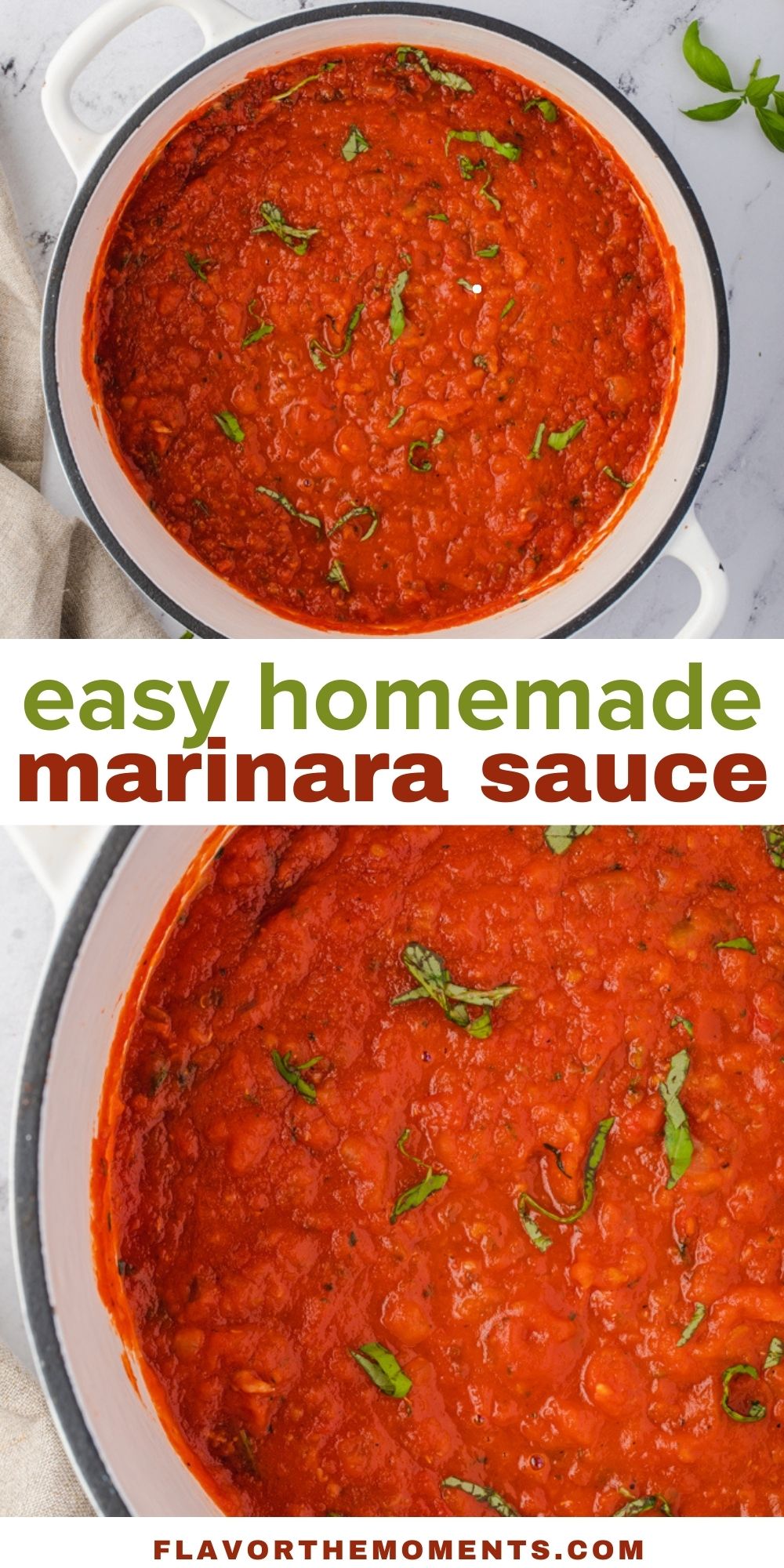 Tomato Basil Sauce (Homemade Marinara) Flavor the Moments