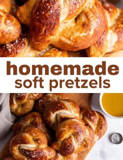 Homemade soft pretzels long collage pin