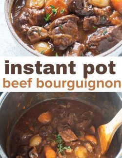 Instant pot beef bourguignon recipe long collage pin