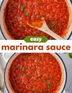 Easy Marinara Sauce recipe short collage pin