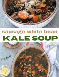 Sausage kale white bean soup long collage pin