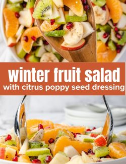 Winter fruit salad long collage pin