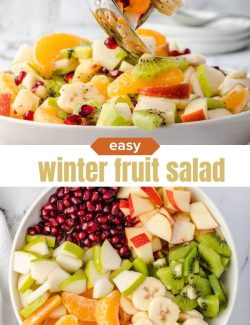 Winter fruit salad recipe short collage pin