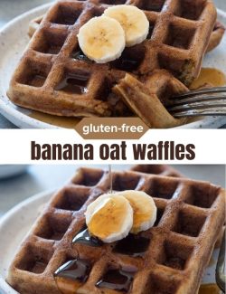 Gluten-free banana oat waffles short collage pin