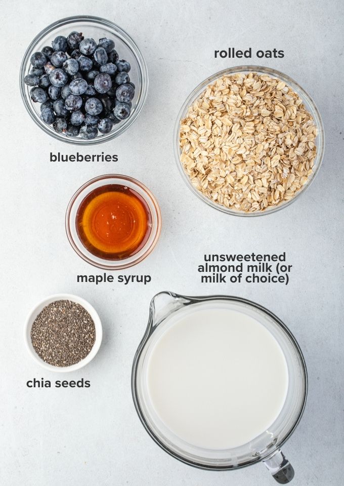Blueberry overnight oats recipe ingredients