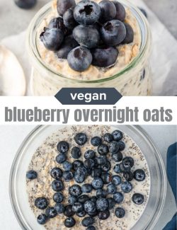 Blueberry overnight oats recipe short collage pin