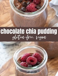 Chocolate chia seed pudding long collage pin