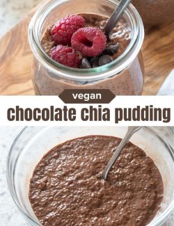 Chocolate chia pudding short collage pin