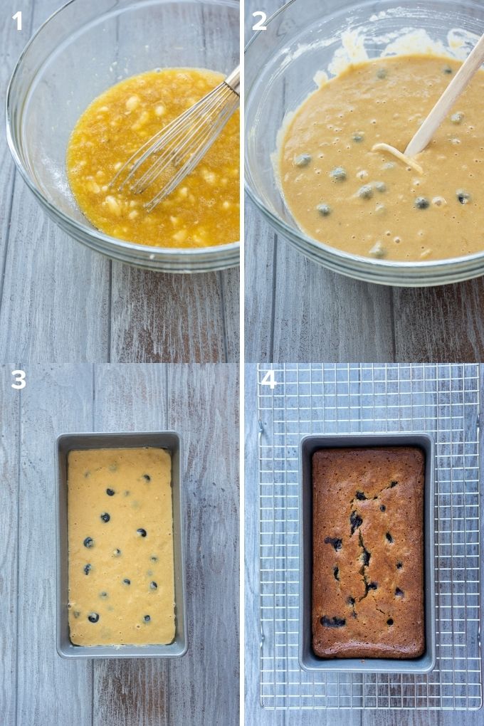 How to make blueberry banana bread