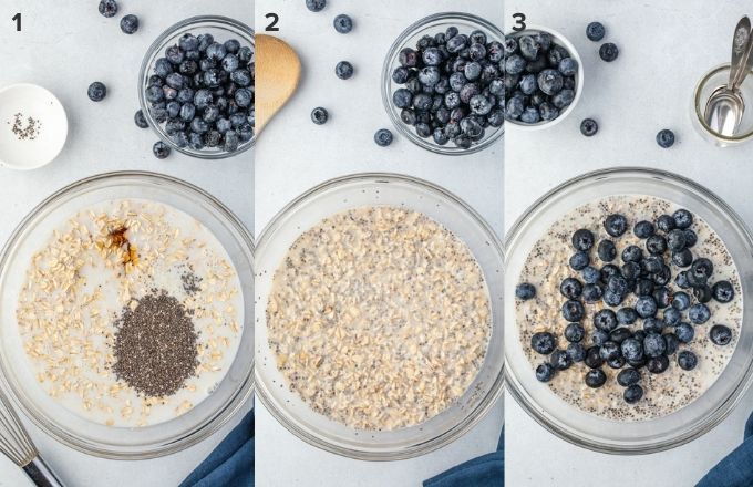 How to make overnight oats with blueberries