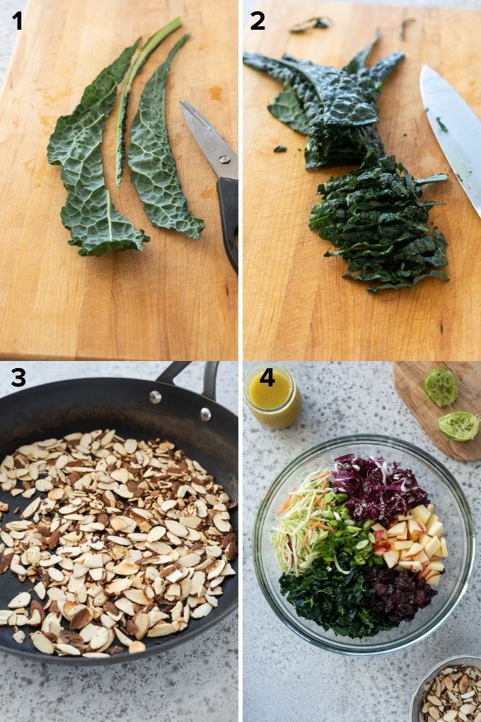 How to make kale slaw collage