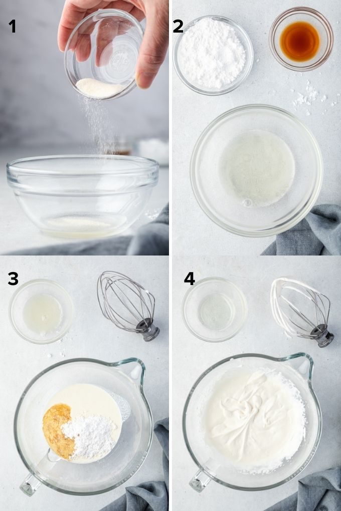 How to make stabilized whipped cream collage