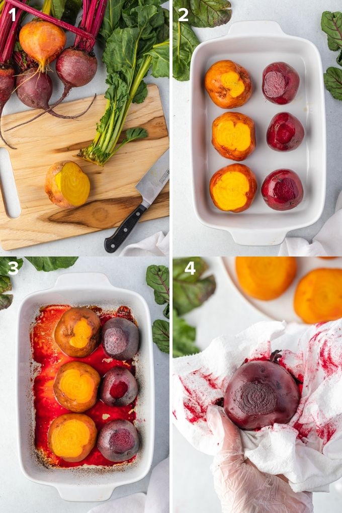 How to roast beets collage