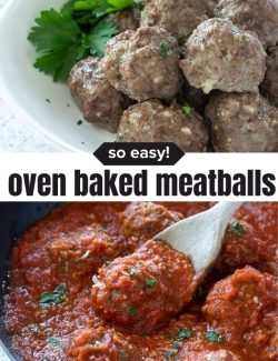 Oven baked meatballs short collage pin