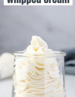 Stabilized whipped cream long pin
