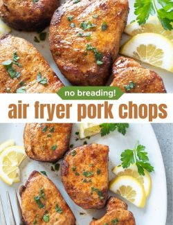 Air fryer pork chops no breading short collage pin