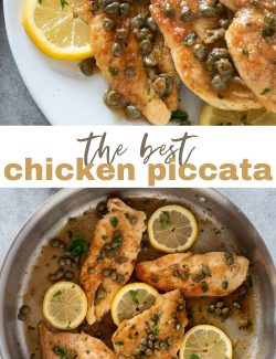 Chicken piccata recipe long collage pin
