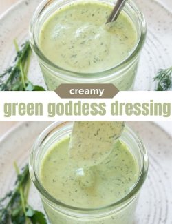 Green goddess dressing short collage pin