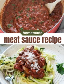 Homemade meat sauce recipe short collage pin