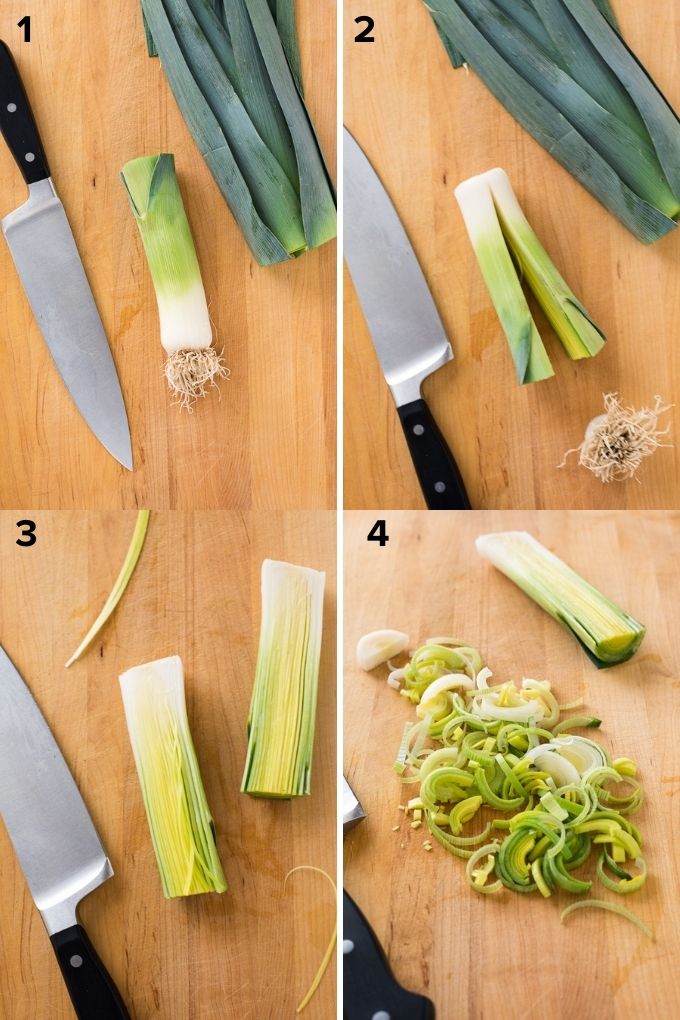 How to cut leeks