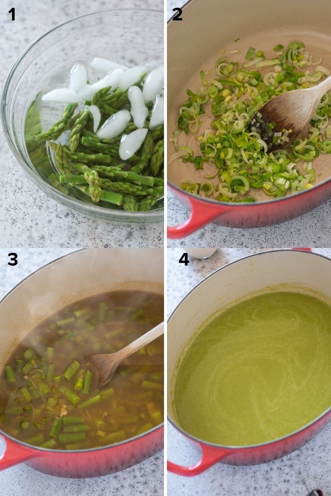How to make asparagus soup collage