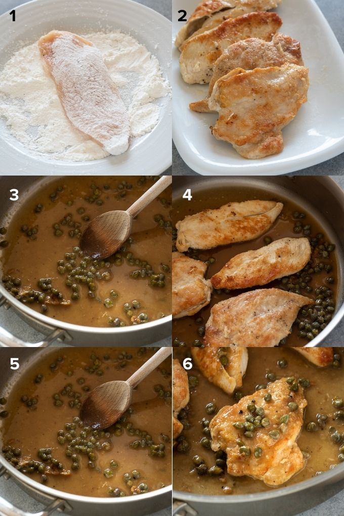 How to make chicken piccata collage