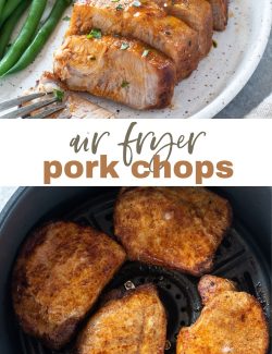 Air fryer pork chops long collage pin