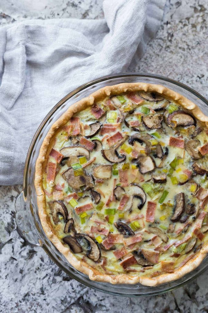 Meal prep quiche in pie pan