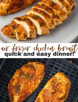 Air fryer chicken breast long collage pin