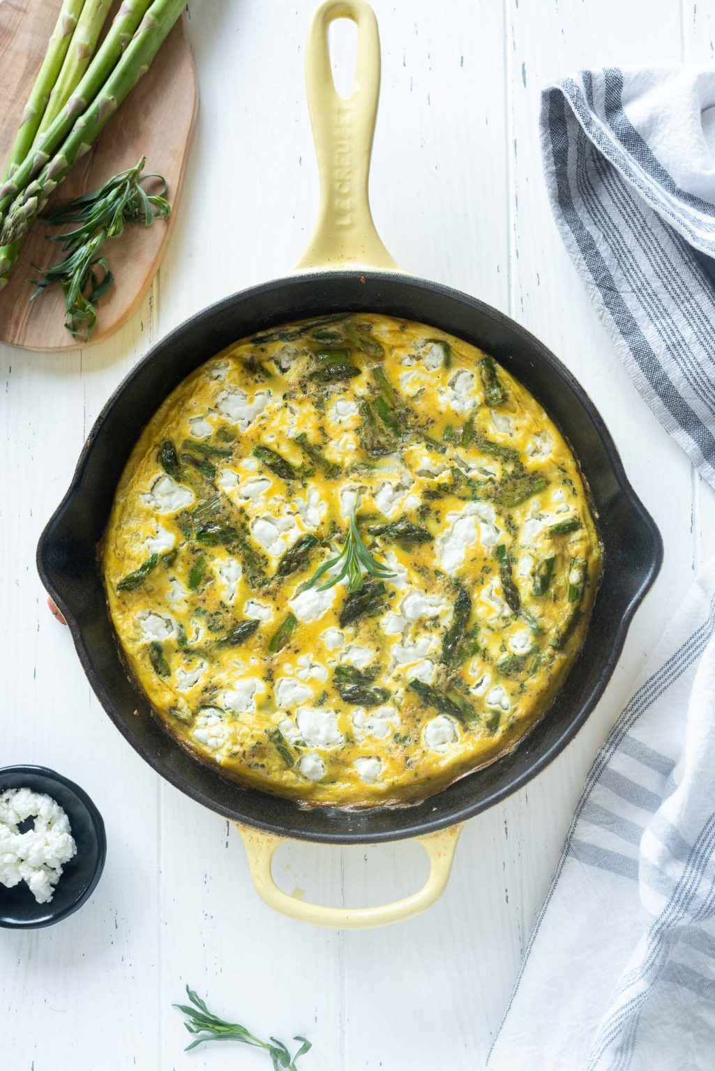 Asparagus Frittata with Goat Cheese Flavor the Moments