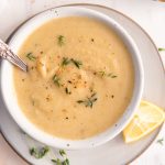 Cauliflower soup with parsley on top