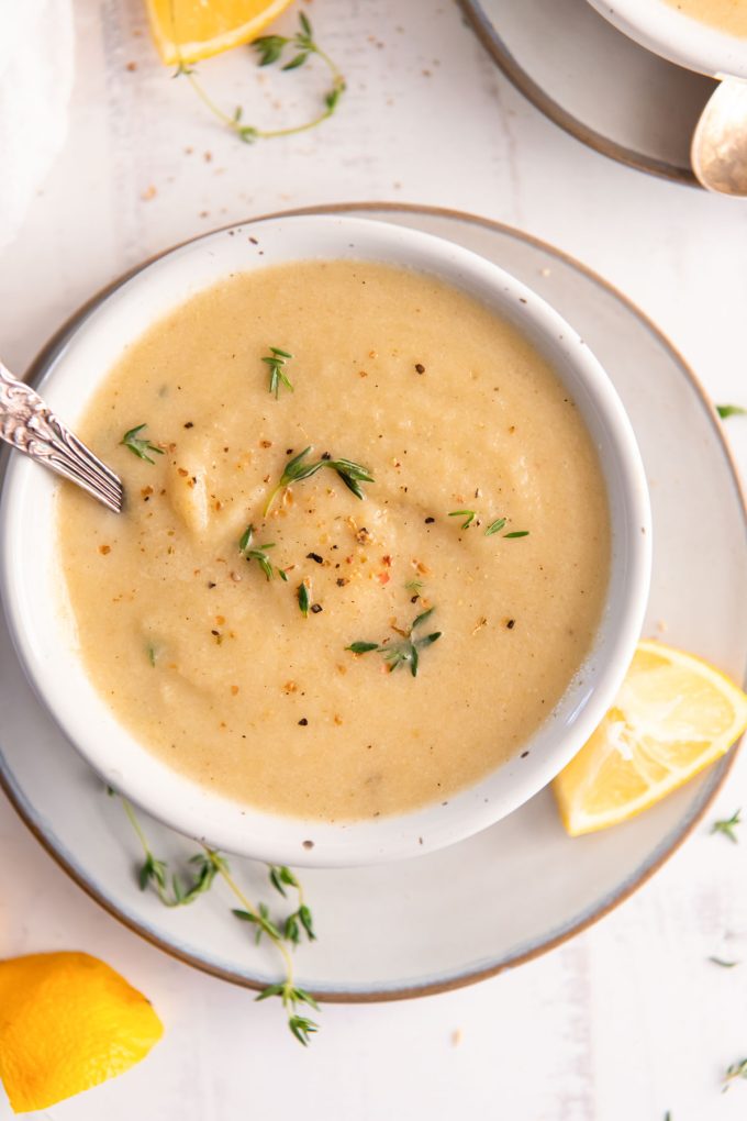 Cauliflower soup with parsley on top