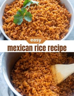 Easy Mexican Rice recipe short collage pin