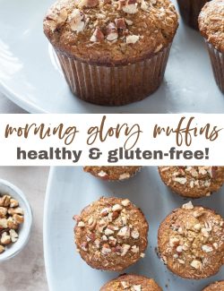 Healthy morning glory muffins long collage pin