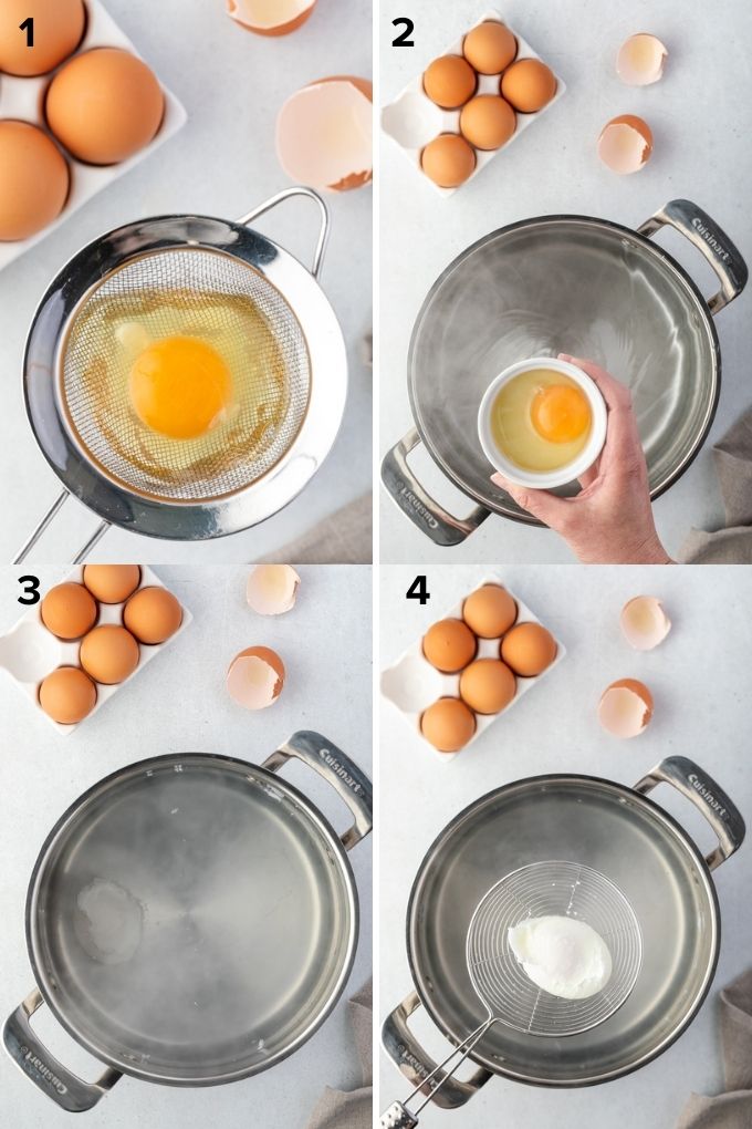 How to poach an egg collage
