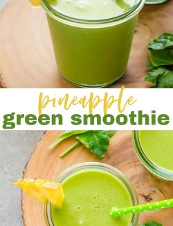 Pineapple green smoothie long collage pin
