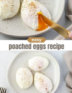 Poached eggs recipe short collage pin