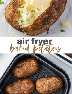 Air fryer baked potatoes long collage pin