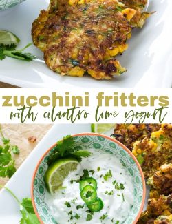 Zucchini fritters long collage pin