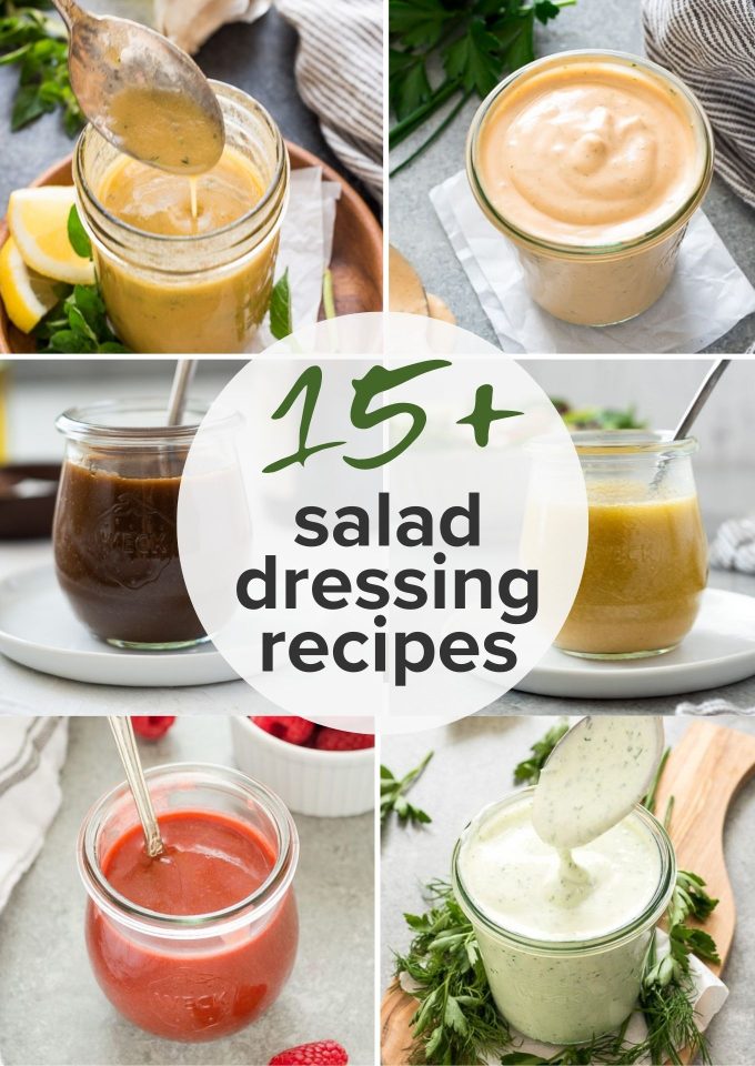 Salad dressing recipes collage pin
