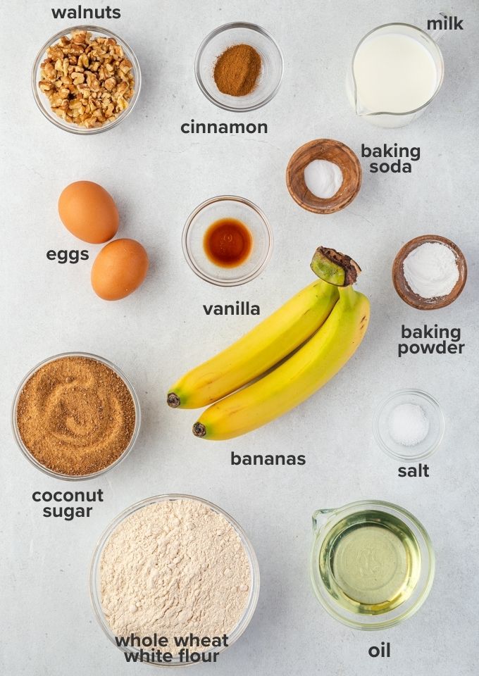 Banana nut bread recipe ingredients