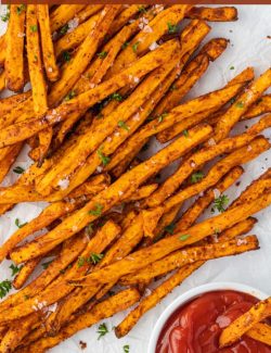 How to Make Sweet Potato Fries in Air Fryer long pin