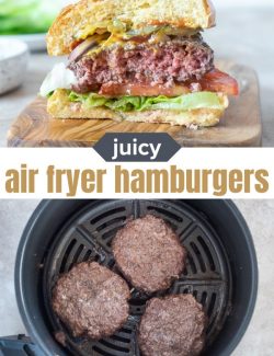 Juicy air fryer hamburgers short collage pin