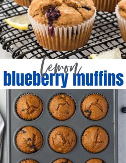 Lemon blueberry muffins long collage pin